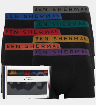 Ben Sherman 7 Pack Boxers Mens Black Multicolour