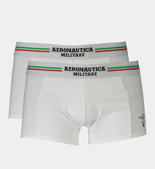 Aeronautica Militare 2 Pack Boxers Mens White