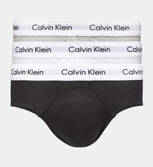 Calvin Klein 3 Pack Briefs Mens Black White Grey