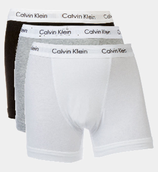 Calvin Klein 3 Pack Boxers Mens Black White Grey