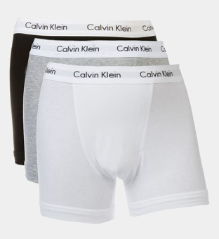 Calvin Klein 3 Pack Trunks Mens White Stripe
