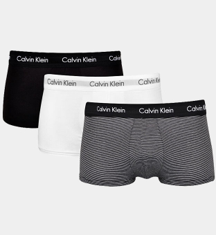 Calvin Klein 3 Pack Trunks Mens White-Black