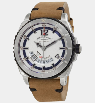 Armand Nicolet Watch Mens Silver Brown